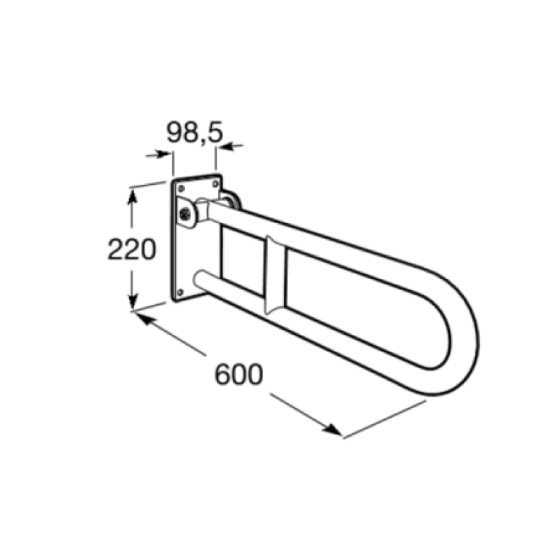 Поручень настенный подвижный для ЛОФВ ROCA Access Comfort 600 мм A816932001
