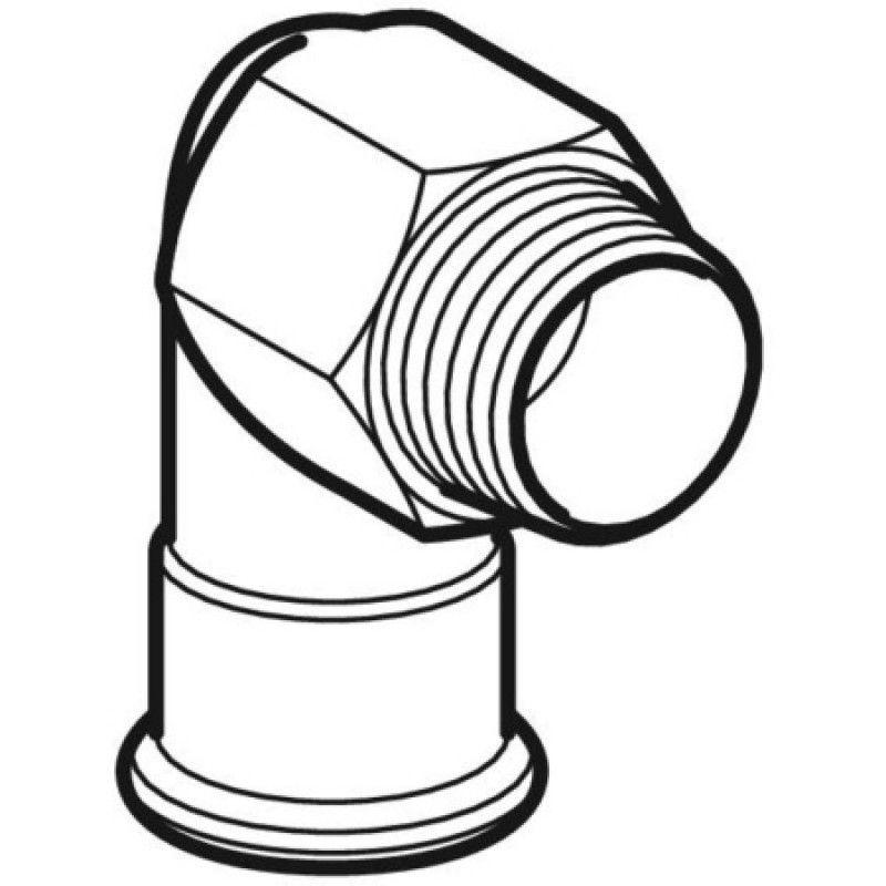 Переходной угольник Geberit Mapress из нержавеющей стали 90°, с наружной резьбой: d=54мм, R=2"