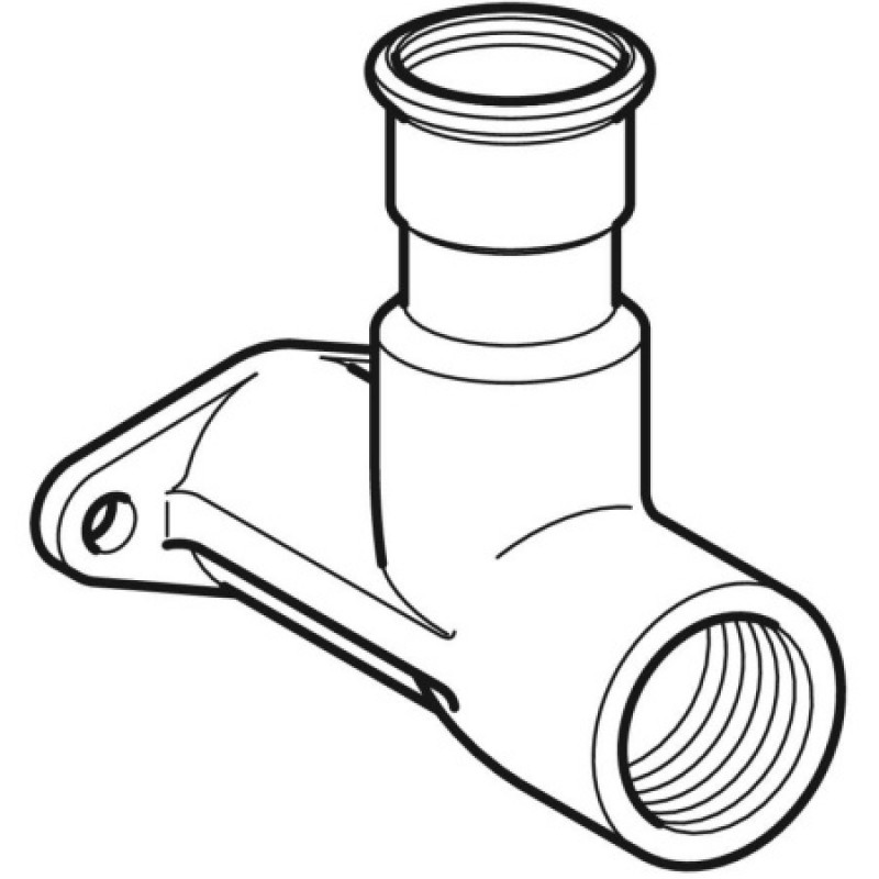 Водорозетка Geberit Mapress из нержавеющей стали 90°, с уступом: d=18мм, Rp=1/2", L1=6.5см