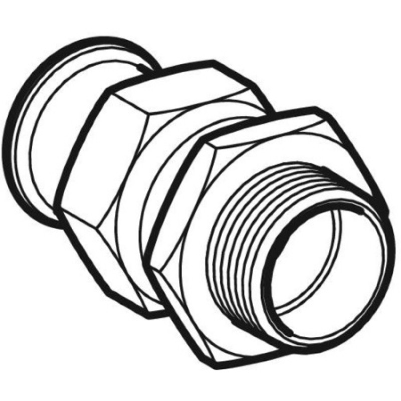 Разъемное соединение Geberit Mapress из нержавеющей стали, с наружной резьбой: d=22мм, R=1/2", G=1"