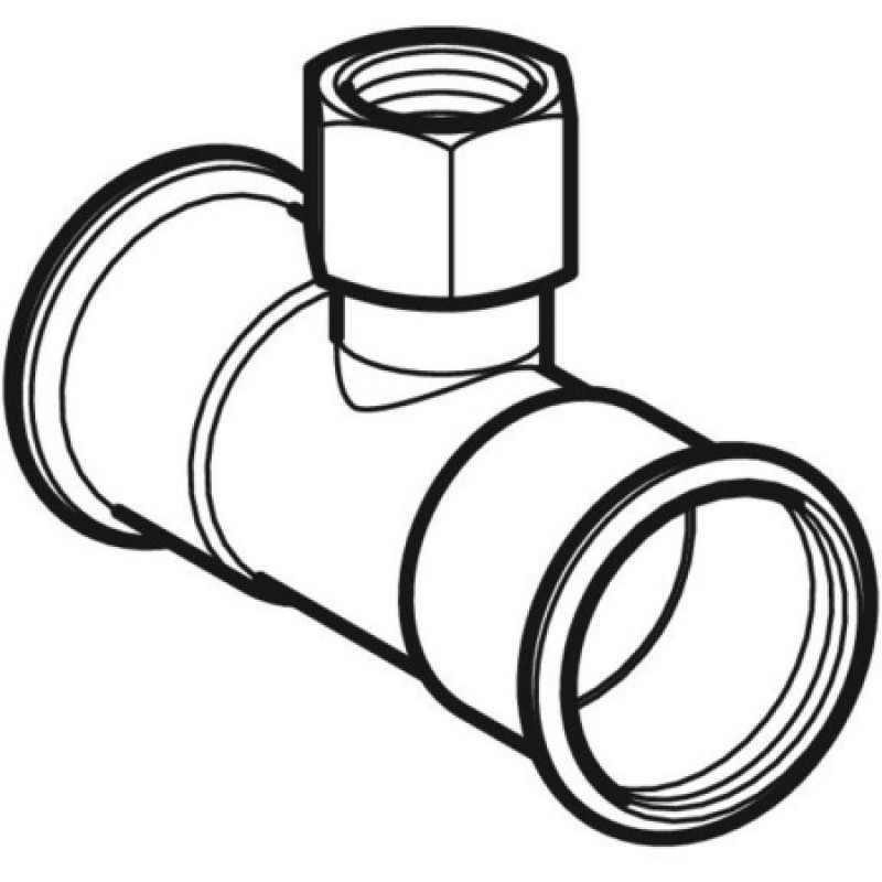 Тройник Geberit Mapress из нержавеющей стали, с внутренней резьбой: d=108мм, Rp=3/4", d1=108мм