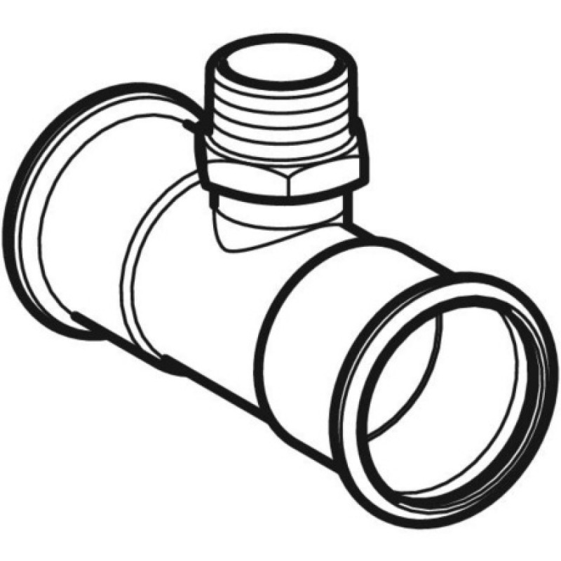 Тройник Geberit Mapress из нержавеющей стали, с наружной резьбой: d=15мм, R=1/2", d1=15мм