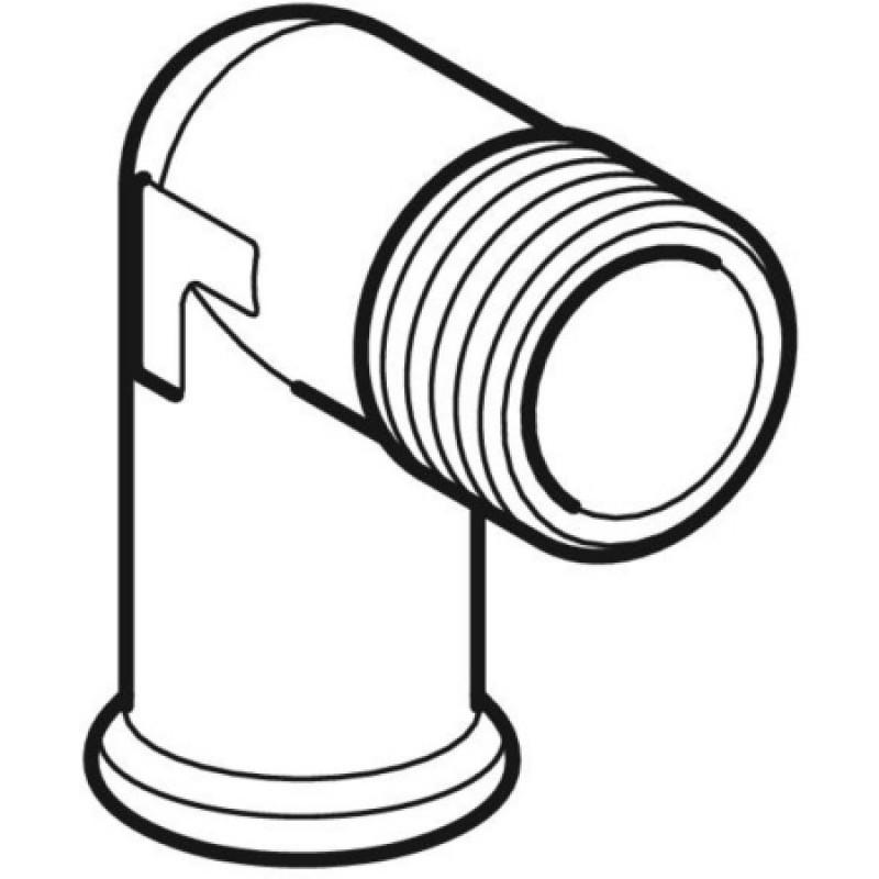 Переходной угольник Geberit Mapress из углеродистой стали 90°, с наружной резьбой: d=18мм, R=1/2"