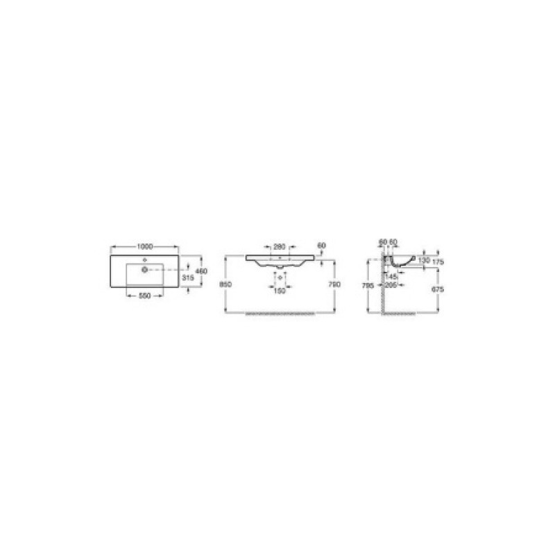 Раковина Roca ALTER 1000x460 мм A3270MA000