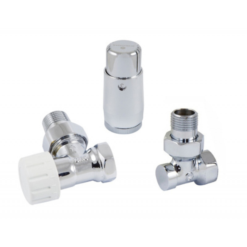 Комплект термостатический Schlosser GZ1/2 x GW1/2 хром угловой головка Mini M30x15 602200060