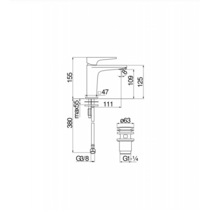 Смеситель для раковины Nobili Seven SE124118/2CR