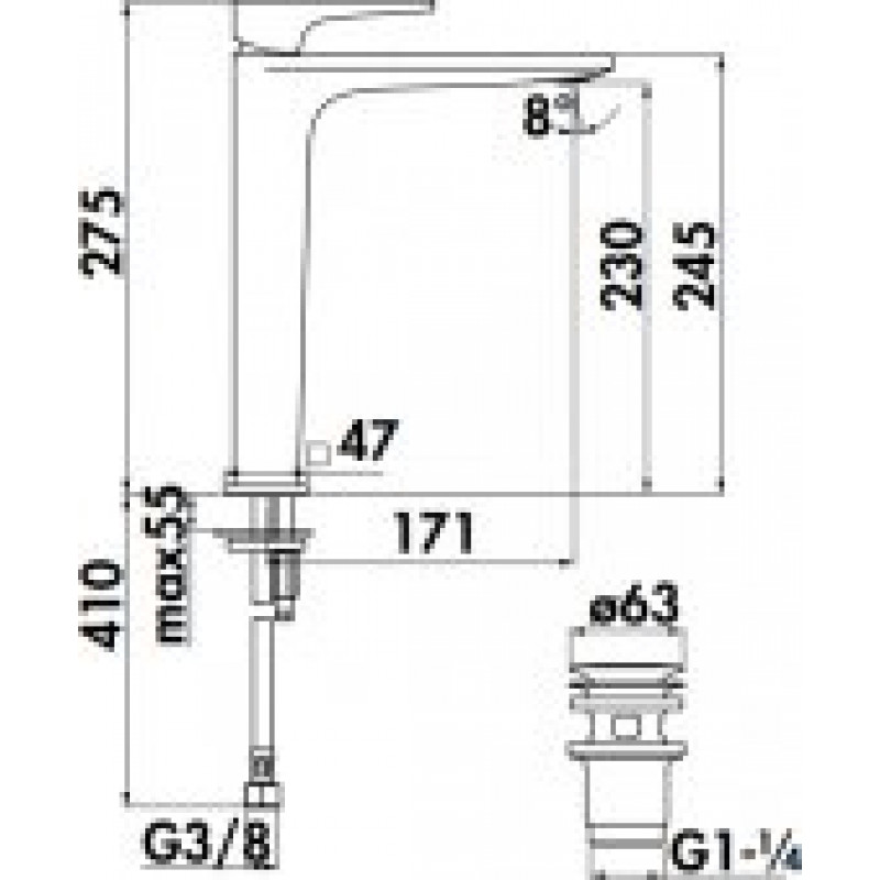 Смеситель для раковины Nobili Seven SE124128/2BM