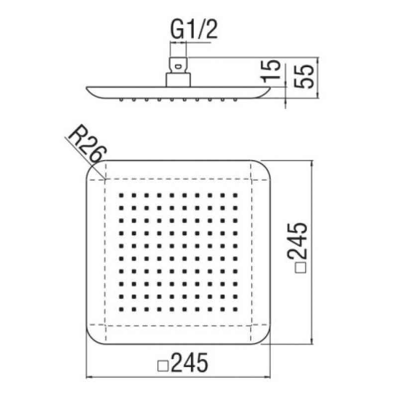 Верхний душ Nobili 245x245 мм AD139/122CR
