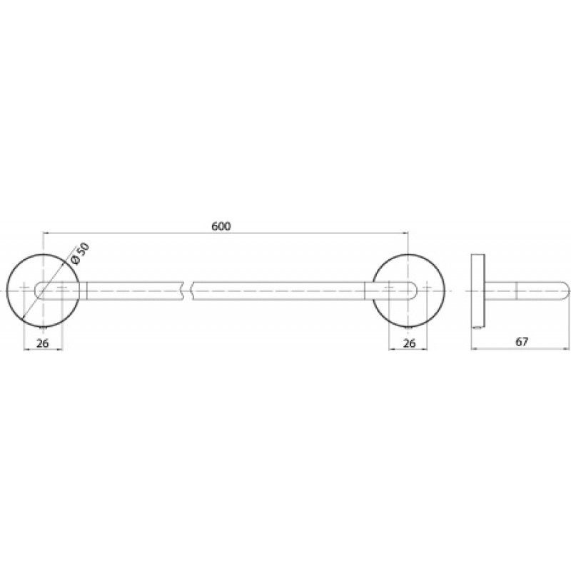 Держатель полотенца EMCO ROUND Black 600 мм 436013360