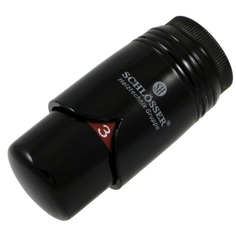 Термостатична головка Schlosser BRILLANT SH (М30х15) чорна (RAL 9005) 600200014