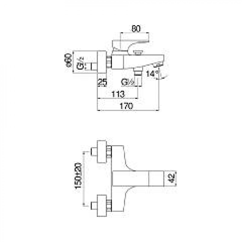 Смеситель для ванны Nobili Seven SE124110/1CR