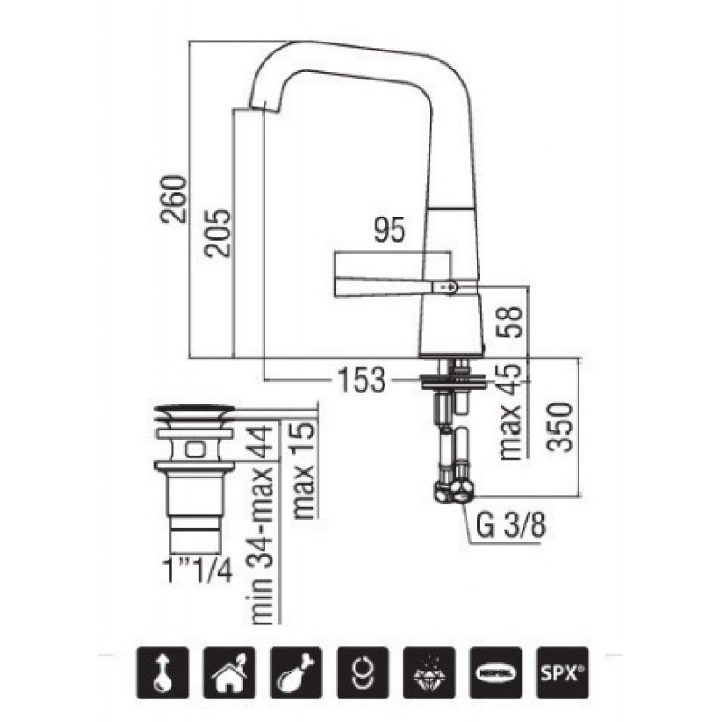 Смеситель для раковины Nobili Likid LK00118/2CR