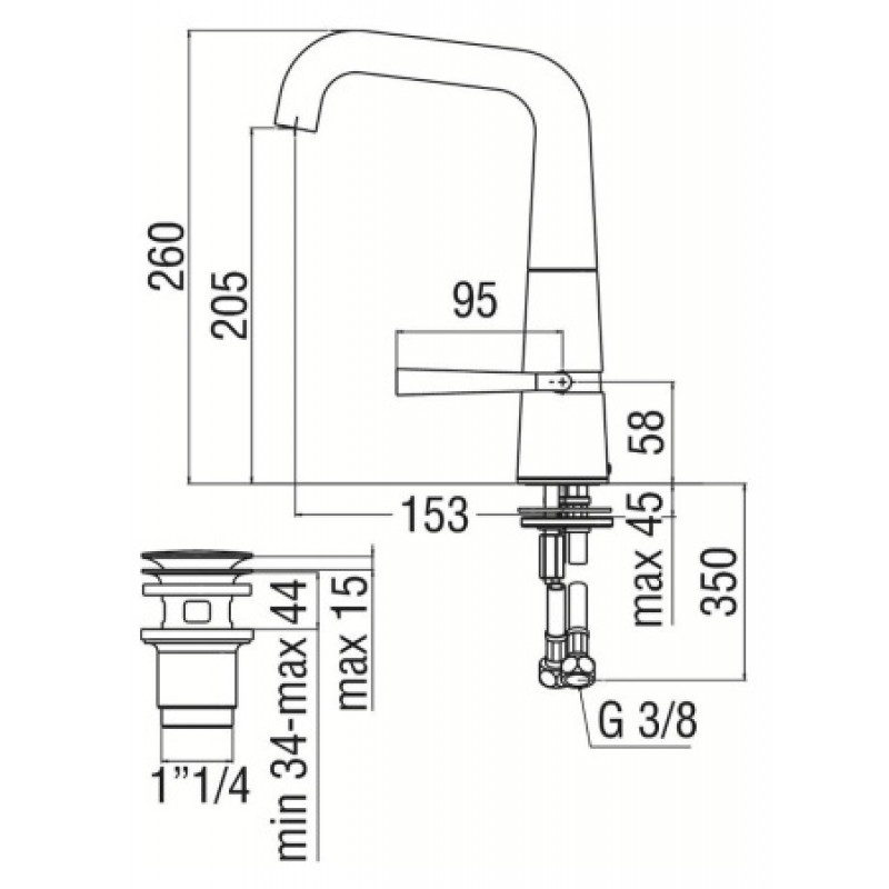 Смеситель для раковины Nobili Likid LK00118/2FL