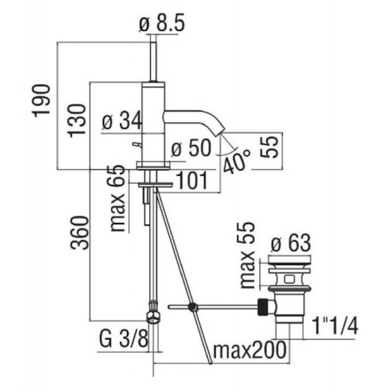Смеситель для раковины Nobili Acquerelli J AJ93118/1IX