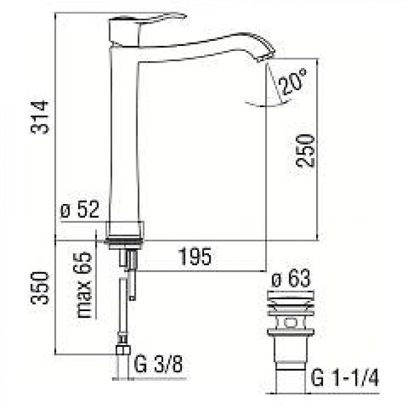Смеситель для раковины Nobili Sofi SI98128/2CR