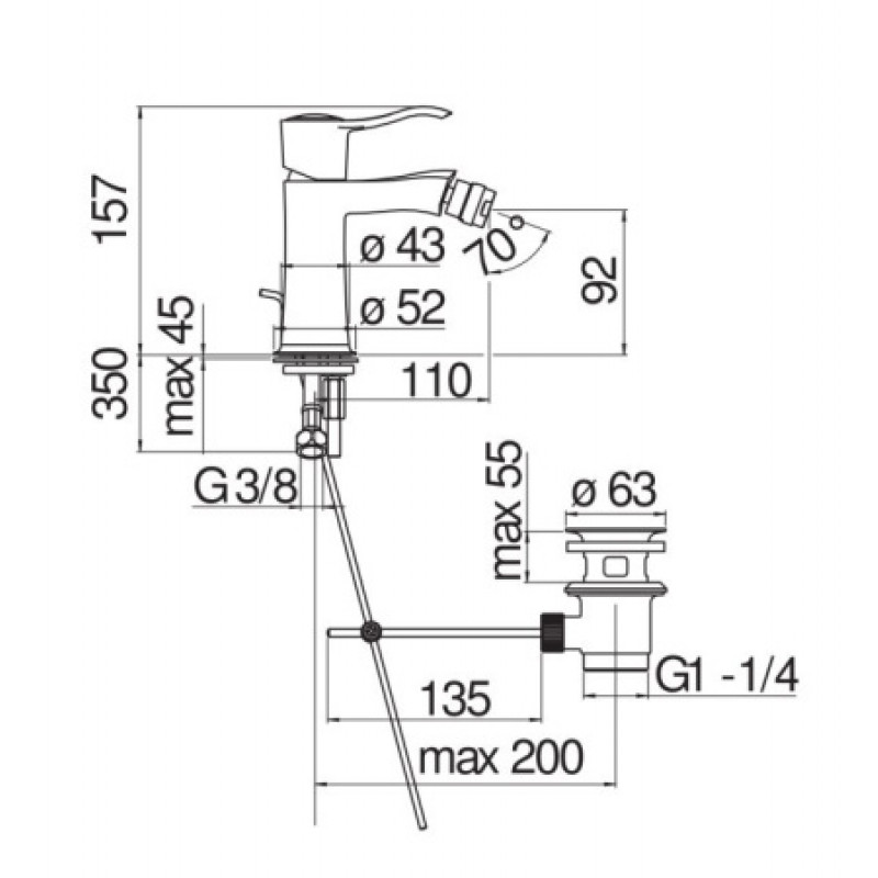 Змішувач для біде Nobili Sofi SI98119/1CR