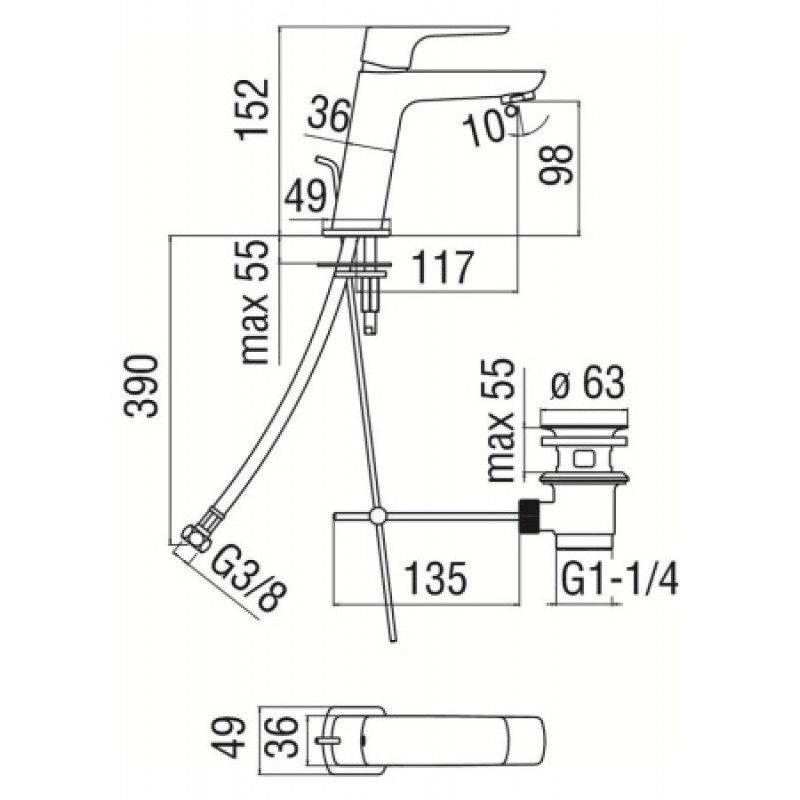 Смеситель для раковины Nobili Acqaviva VV103118/1FO