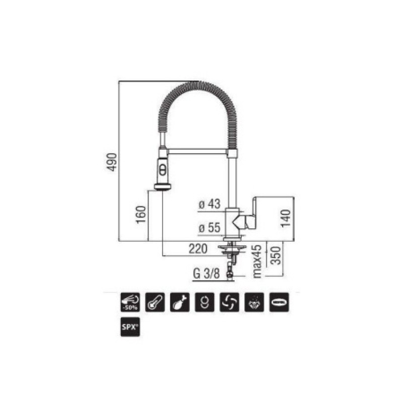 Смеситель для кухни Nobili AB87300/3CR