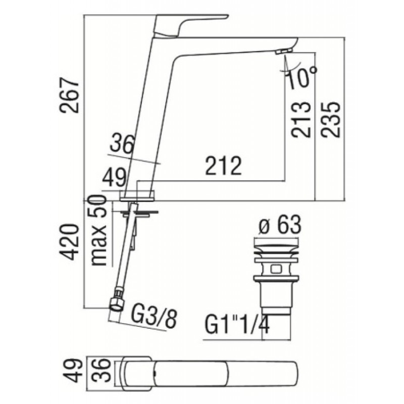 Смеситель для раковины Nobili Acqaviva VV103128/2FO