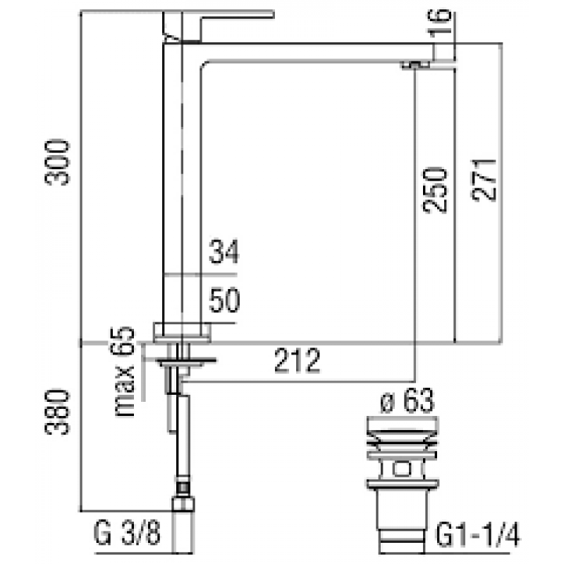 Смеситель для раковины Nobili UP UP94128/2CR