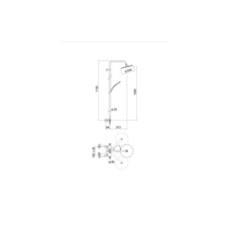 Душевая система с термостатом Nobili Tyko TY85330/34CR