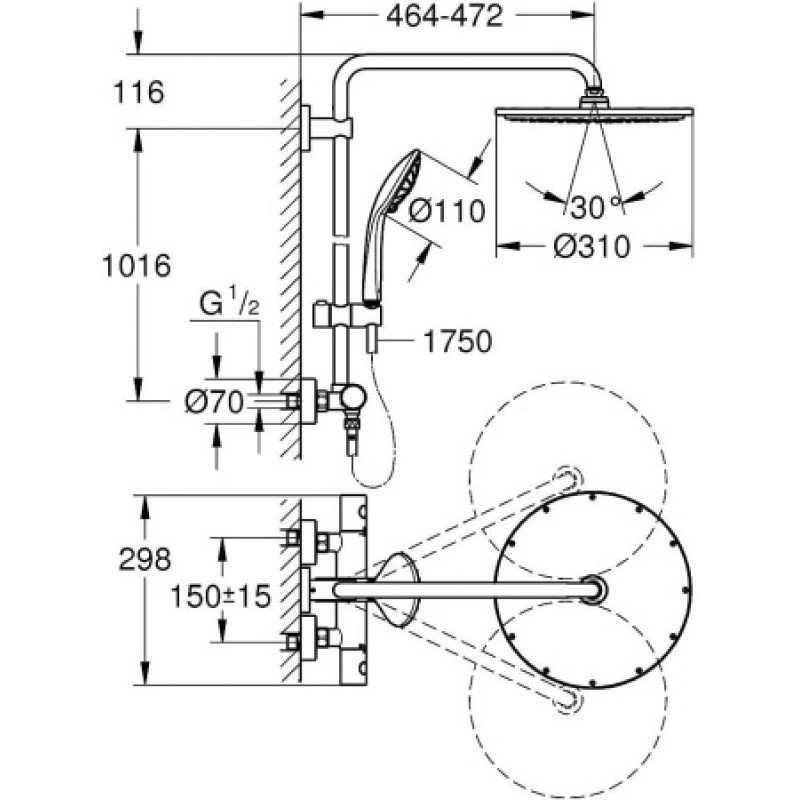 Душова система Grohe Euphoria XXL System 310 26075EN0