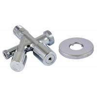 Кран сантехнический Schlosser грибковий комбінований угловой DN15 GZ 1/2 "x 3/8" х 3/4 " хром 606000014