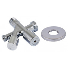 Кран сантехнический Schlosser грибковий комбінований угловой DN15 GZ 1/2 "x 3/8" х 3/4 " хром 606000014
