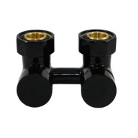 Вузол підключення Schlosser ексклюзивний кутовий GZ 3/4 x M 22х15 чорний (RAL 9005) 601000101