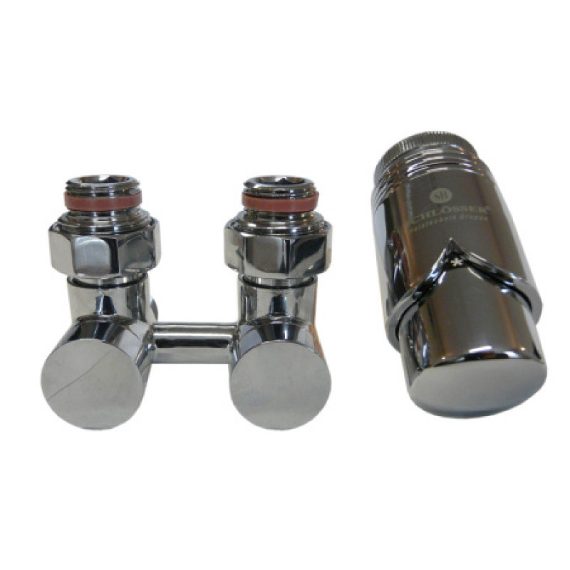 Комплект ексклюзивних вузлів кутовий GZ 3/4 x M 22х15 термоголовка Brillant хром 601000024