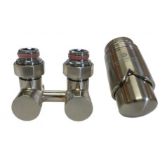 Комплект эксклюзивных узлов угловой GZ 3/4 x M 22х15 термоголовка Brillant сталь 601000032