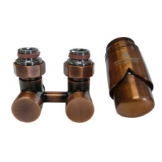 Комплект эксклюзивных узлов угловой GZ 3/4 x M 22х15 термоголовка Brillant античная медь 601000036