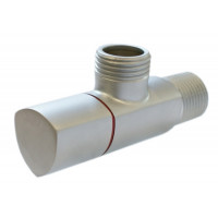 Кран сантехнічний Schlosser кутовий DN15 1/2" GZ x 3/8" GZ сатин 606000021