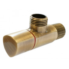 Кран сантехнический Schlosser угловой DN15 1/2" GZ x 3/8" GZ античная латунь 606000027