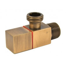 Кран сантехнический Schlosser Square угловой DN15 1/2" GZ x 1/2" GZ античная латунь 606000060