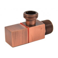 Кран сантехнический Schlosser Square угловой DN15 1/2" GZ x 3/8" GZ античная латунь 606000061