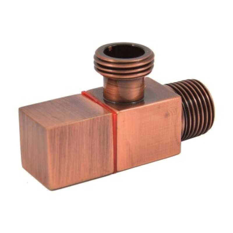 Кран сантехнический Schlosser Square угловой DN15 1/2" GZ x 3/8" GZ античная латунь 606000061