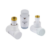 Комплект термостатический Schlosser LUX угловой GZ 1/2 х 15 mm Cu белый 603700001