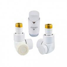 Комплект термостатический Schlosser LUX осевой левый GZ 1/2 х 15 mm Cu белый 603700003