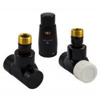 Комплект термостатический Schlosser LUX угловой GZ 1/2 х 15 mm Cu черный (RAL 9005) 603700025