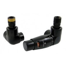 Комплект термостатический Schlosser LUX осевой правый GZ 1/2 х 15 mm Cu черный (RAL 9005) 603700026