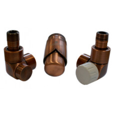 Комплект термостатический Schlosser LUX осевой правый GZ 1/2 х 16x2 mm PEX античная медь 603700050
