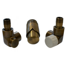 Комплект термостатический Schlosser LUX осевой правый GZ 1/2 х 16x2 mm PEX античная латунь 603700053