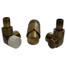 Комплект термостатический Schlosser LUX осевой левый GZ 1/2 х 16x2 mm PEX античная латунь 603700054