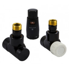 Комплект термостатический Schlosser LUX угловой GZ 1/2 х 16x2 mm PEX черный (RAL 9005) 603700055