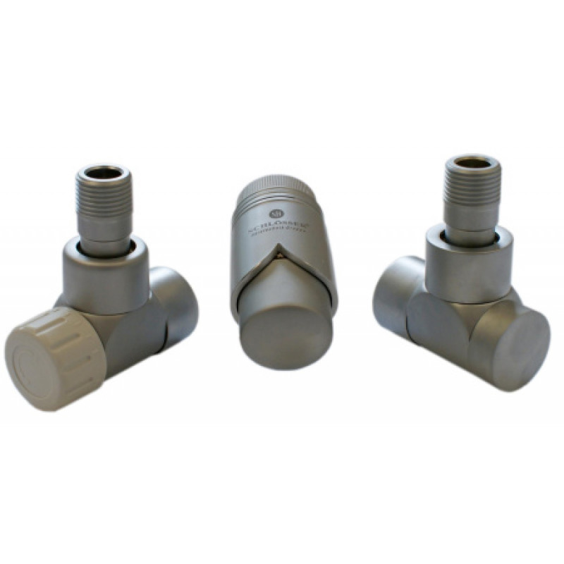 Комплект термостатический Schlosser LUX угловой GZ 1/2 х 15 mm Cu сатин 603700067