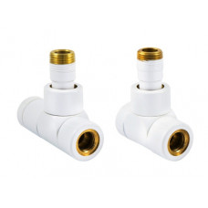 Комплект с ручным регулированием Schlosser LUX угловой GZ 1/2 х 16x2 mm PEX белый 606300002