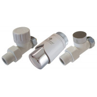 Комплект термостатический Schlosser Elegant прямой GZ 1/2 x 15mm Cu белый-хром 604200035