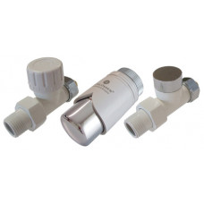 Комплект термостатический Schlosser Elegant прямой GZ 1/2 x 16x2 mm PEX белый-хром 604200036