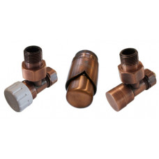 Комплект термостатический Schlosser Elegant угловой GZ 1/2 x 15mm Cu античная медь 604200071